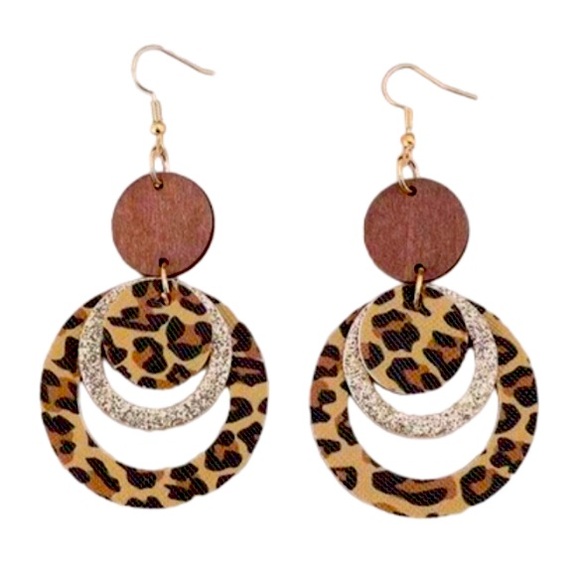 3/25 Animal Print Earrings - Picture 1 of 6
